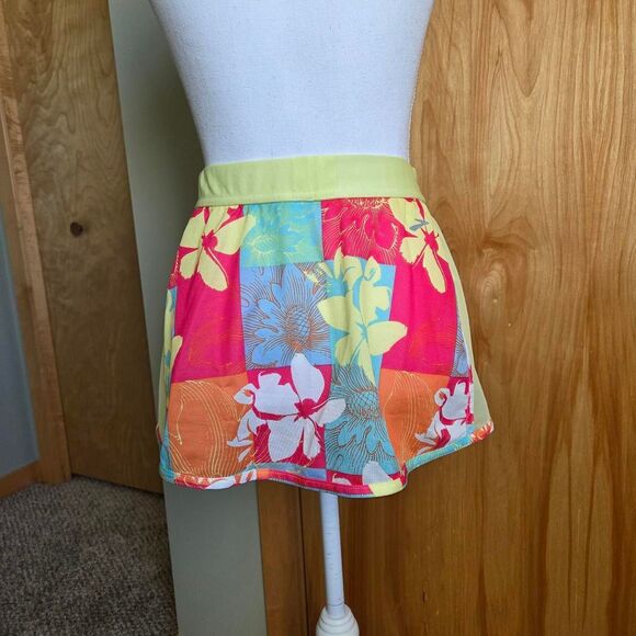 Brooks green and yellow floral mini skirt - Picture 2 of 4